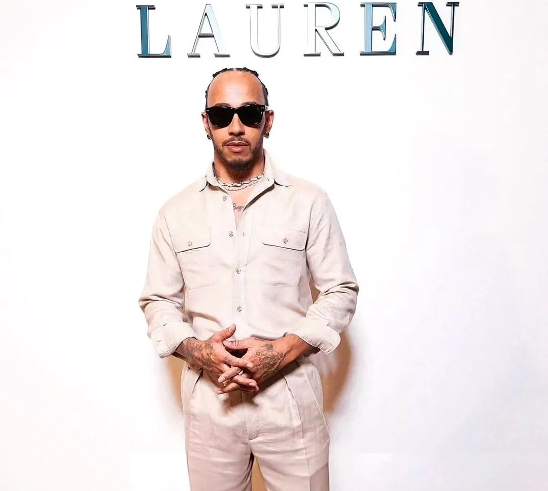 Ferrari Star Hamilton Makes Stylish Appearance in Milan